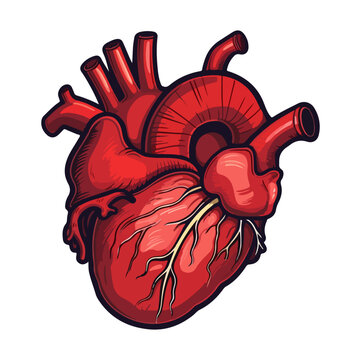 vintage Human heart Vector illustration