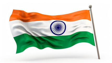 India flag. Flag with a beautiful glossy silk texture.

