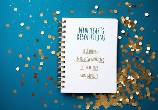 New Year&rsquo;s Resolution Mockup Layouts With Text Insertion and Generative ai
