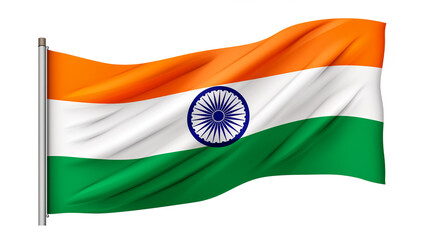 India flag. Flag with a beautiful glossy silk texture.
