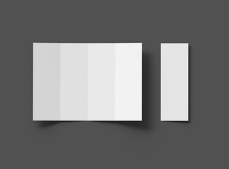 Blank four roll fold A4 size leaflet 3d render to present your design.