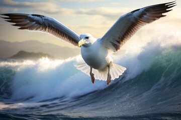 Graceful Albatross Above the Ocean