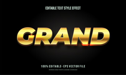 Editable text effect gradient shiny glowing gold color. Text style effect. Editable fonts vector files.