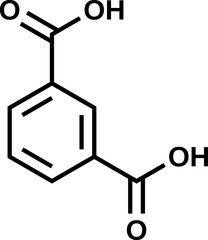 Isophthalic acid structural formula, vector illustration