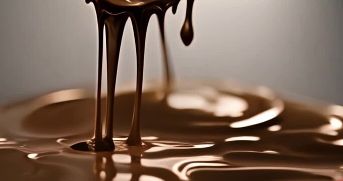Melting chocolate, slow motion video