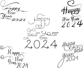 happy new year 2024 typography