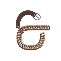 Belt 3D Alphabet PNG Letters