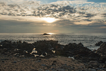 Rocky beach on the Portuguese coast - 692620574