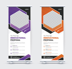 Corporate business agency roll up banner design or pull up banner template. X banner, x stand, pull up, pop up banner for marketing and advertising.