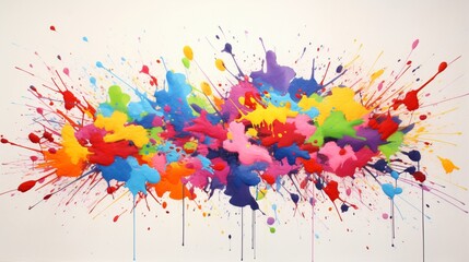 an isolated and colorful blowout on a white canvas, evoking a sense of cheer and playfulness.