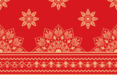 golden pattern red background chinese new year Pattern for red ethnic tribal dress.
