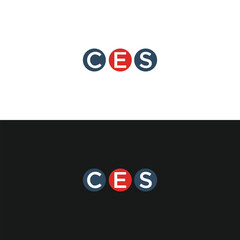 CES logo. C E S design. White CES letter. CES, C E S letter logo design. Initial letter CES linked circle uppercase monogram logo. C E S letter logo vector design. 