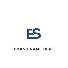 ES logo. E S design. White ES letter. ES, E S letter logo design. Initial letter ES linked circle uppercase monogram logo. E S letter logo vector design. 