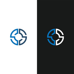 SS logo. S S design. White SS letter. SS, S S letter logo design. Initial letter SS linked circle uppercase monogram logo. S S letter logo vector design. 