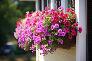 Fototapeta na wymiar Construct An Ultrarealistic Window Box For Vibrant Flowers