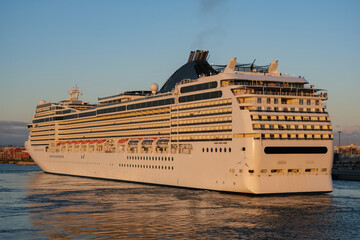 Modern cruiseship cruise ship liner Magnifica in port	