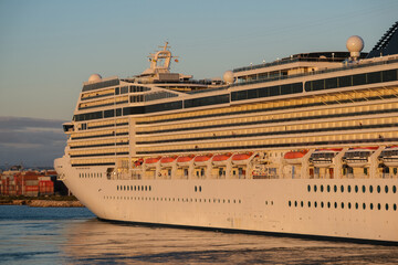 Modern cruiseship cruise ship liner Magnifica in port	