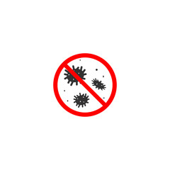  Stop bacteria and viruses prohibition sign isolated on white background