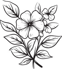 periwinkle flower sketch, clip art minimalist periwinkle flower outline, simple Catharanthus line drawings, simple periwinkle flower drawing, pencil sketch Sada bahar flower drawing