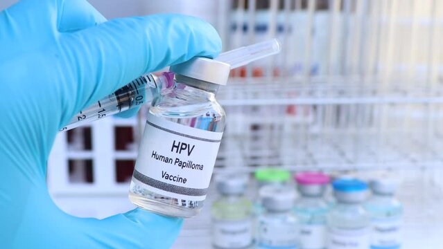 HPV vaccine in a vial, immunization and treatment of infection, scientific experiment