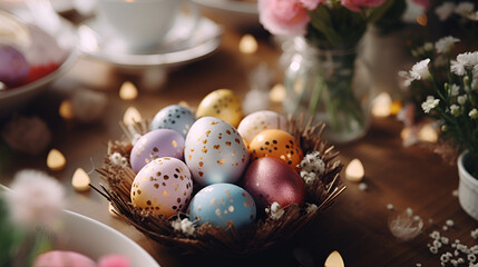 Fototapeta na wymiar Decorated Easter Eggs