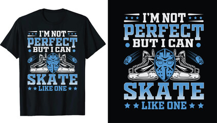 Ice hockey puck and broken stick t-shirt print vector template.Ice hockey t-shirt design Vector, Hockey, typography, vector, graphic, illustration, t-shirt design custom design mockup - obrazy, fototapety, plakaty