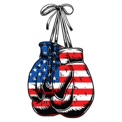 Boxing Gloves With USA Flag Design