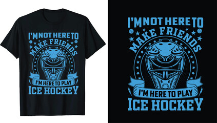 Ice hockey puck and broken stick t-shirt print vector template.Ice hockey t-shirt design Vector, Hockey, typography, vector, graphic, illustration, t-shirt design custom design mockup