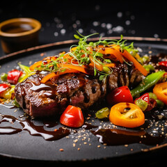 lamb chops with vegetables, Generative AI	