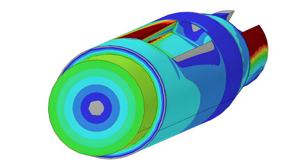 Finite element analysis of stresses in a shaft with a keyway.