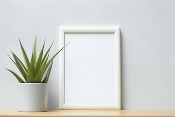 Picture Frame and Plant on Table