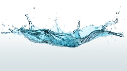 blue water splash isolated on white background