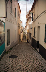 Streets in the fishing village of Nazaré, Portugal
