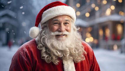 Positive, smiling, fabulous Santa Claus.