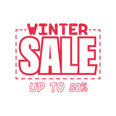 Fototapeta premium Winter sale banner, up to 50 percent