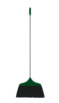 Green home broom vector illustration