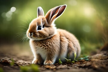 An adorable little baby bunny  - obrazy, fototapety, plakaty