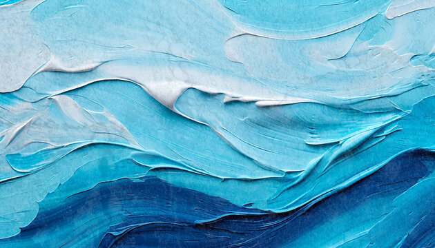 Fondo azul con pintura al &oacute;leo. Hermosas pinceladas de cerca.
Detalle de fondo art&iacute;stico abstracto pintado al &oacute;leo.