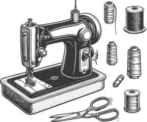 Fotobehang vector illustration of a sewing machine © Roslaw