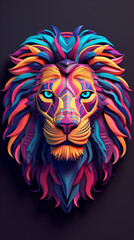 lion animal cartoon background portrait illustration