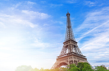 Eiffel tower, Paris. France. Beautiful view of famous Eiffel Tower in Paris, France.