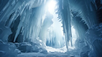 crystal ice cave landscape illustration formation winter, adventure exploration, natural beauty crystal ice cave landscape