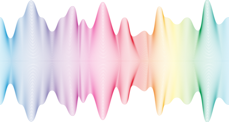 rainbow gradient wave element on transparent background for web design, presentation design, social media, posters, covers, print products