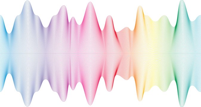 rainbow gradient wave element on transparent background for web design, presentation design, social media, posters, covers, print products