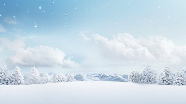 A stunning scenery of snow landscape in winter.