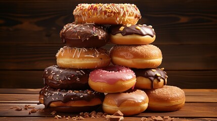 chocolate assorted donut food illustration sprinkles frosting, bakery sweet, pastry sugar chocolate assorted donut food