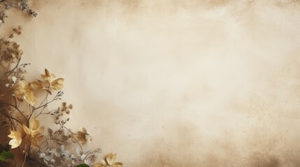 Vintage paper background with leaves