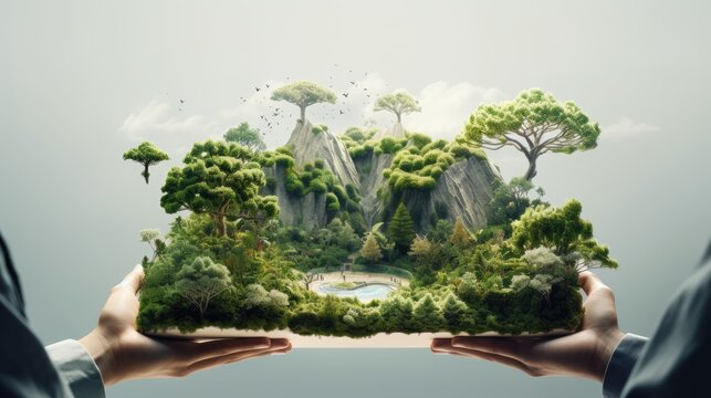 A floating island, a reminder of the beauty and wonder of the natural world. 