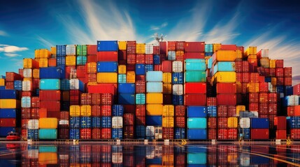 logistics container ship cargo illustration export import, trade freight, vessel port logistics container ship cargo