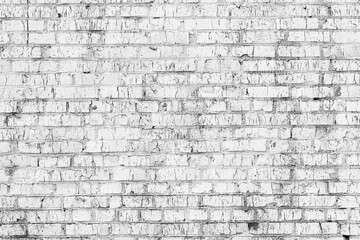Black and white photo of brick wall in loft style